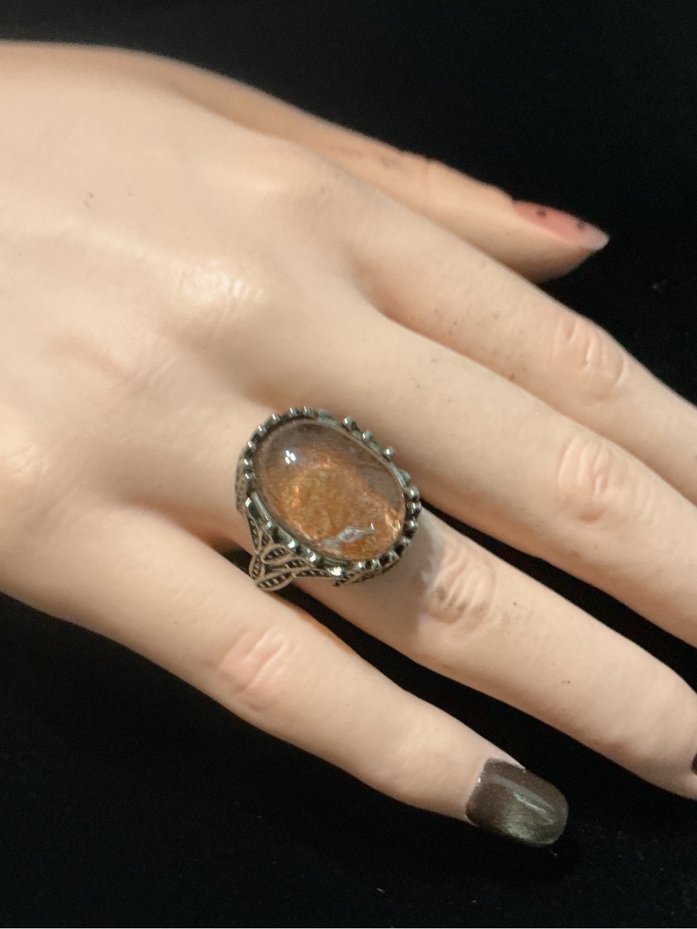 Adjust. Red Garden Quartz ring